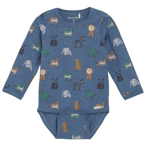 Minymo - Kid's Body L/S AOP - Alltagsunterwäsche Gr 62 blau