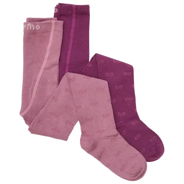 Minymo - Kid's Stockings with Pattern 2-Pack - Strumpfhose Gr 56/62 rosa/lila