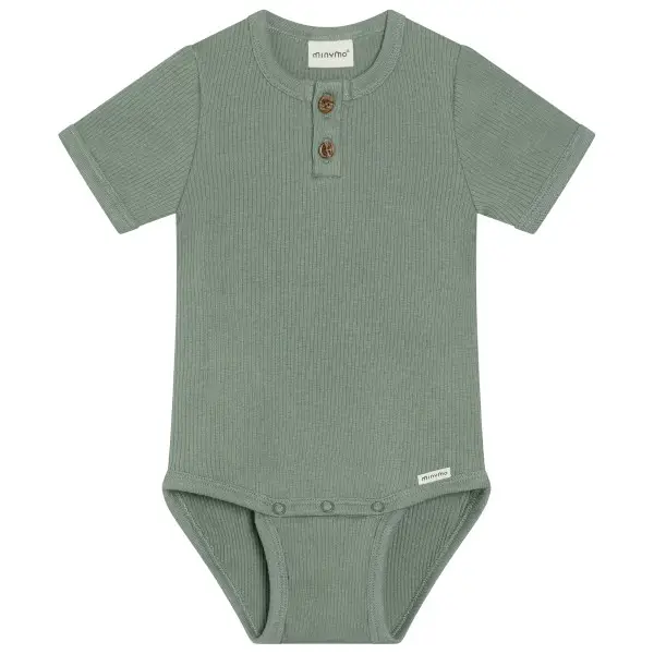Minymo - Kid's Body S/S Rib - Body Gr 68 grün