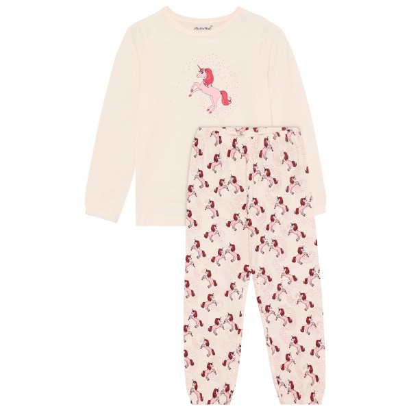 Minymo - Kid's Pyjamas L/S Set AOP 124271 - Alltagsunterwäsche Gr 92 weiß