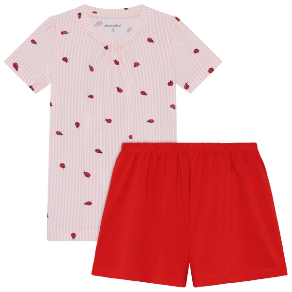 Minymo - Kid's T-Shirt+Short Set AOP 124383 - Overall Gr 92 rosa/rot