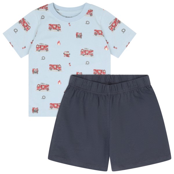 Minymo - Kid's T-Shirt+Short Set AOP 134356 - Overall Gr 92 blau/grau