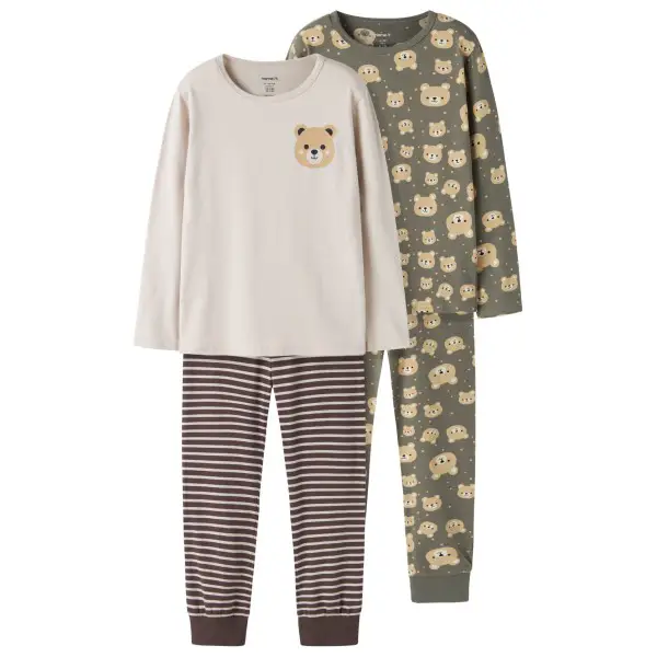 Name it - Kid's NMMNightset AOP 2-Pack - Alltagsunterwäsche Gr 98/104 grau