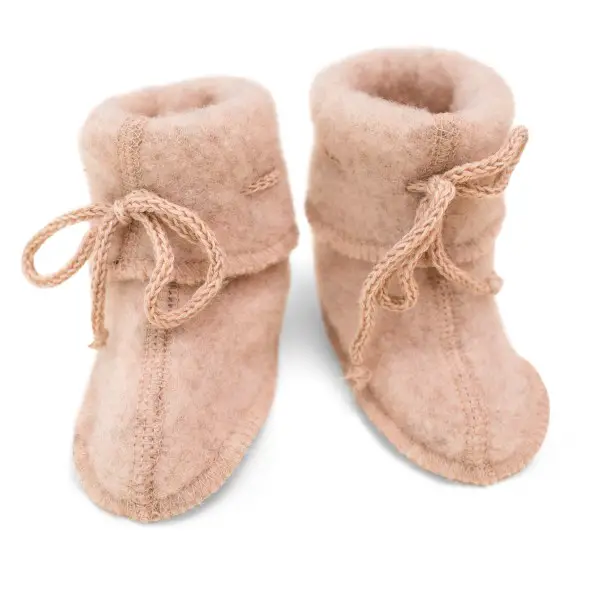 Engel - Baby-Schühchen mit Bändel - Hüttenschuhe Gr 62/68 beige