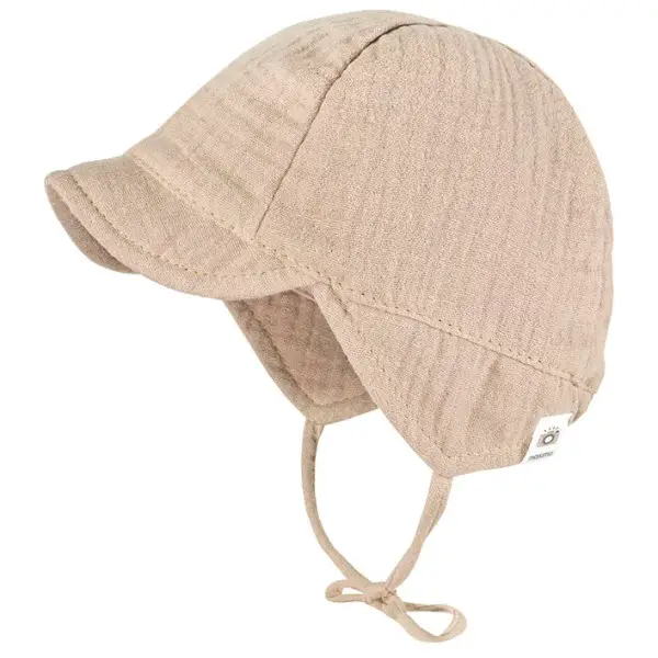 maximo - Baby's Schildmütze m. Ohrenschutz - Cap Gr 39 cm beige