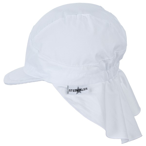 Sterntaler - Kid's Schirmmütze mit Nackenschutz Uni - Cap Gr 51 cm weiß/grau
