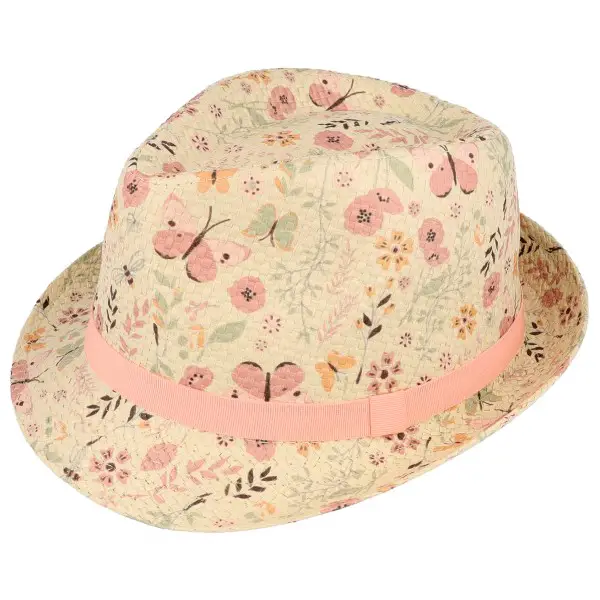 maximo - Girl's Trilby Schmetterling Futter - Hut Gr 49 cm beige