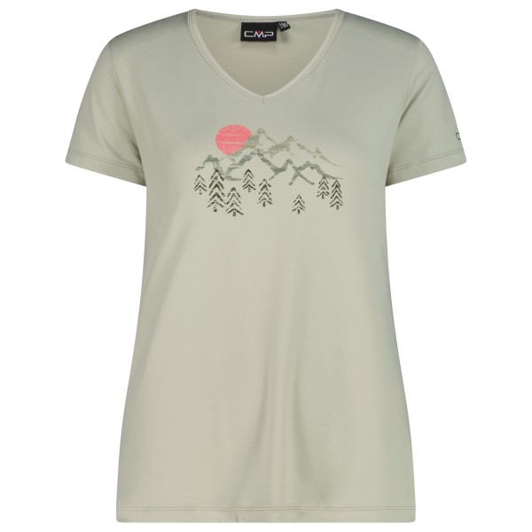 CMP - Women's T-Shirt V-Neck - Funktionsshirt Gr 44 grau/beige