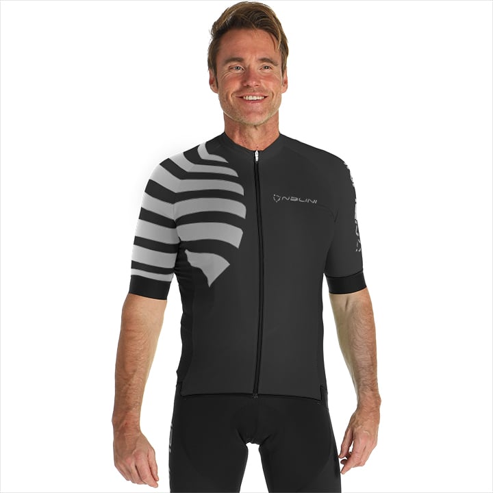 NALINI Stripes Kurzarmtrikot, für Herren, Größe M, Radtrikot,