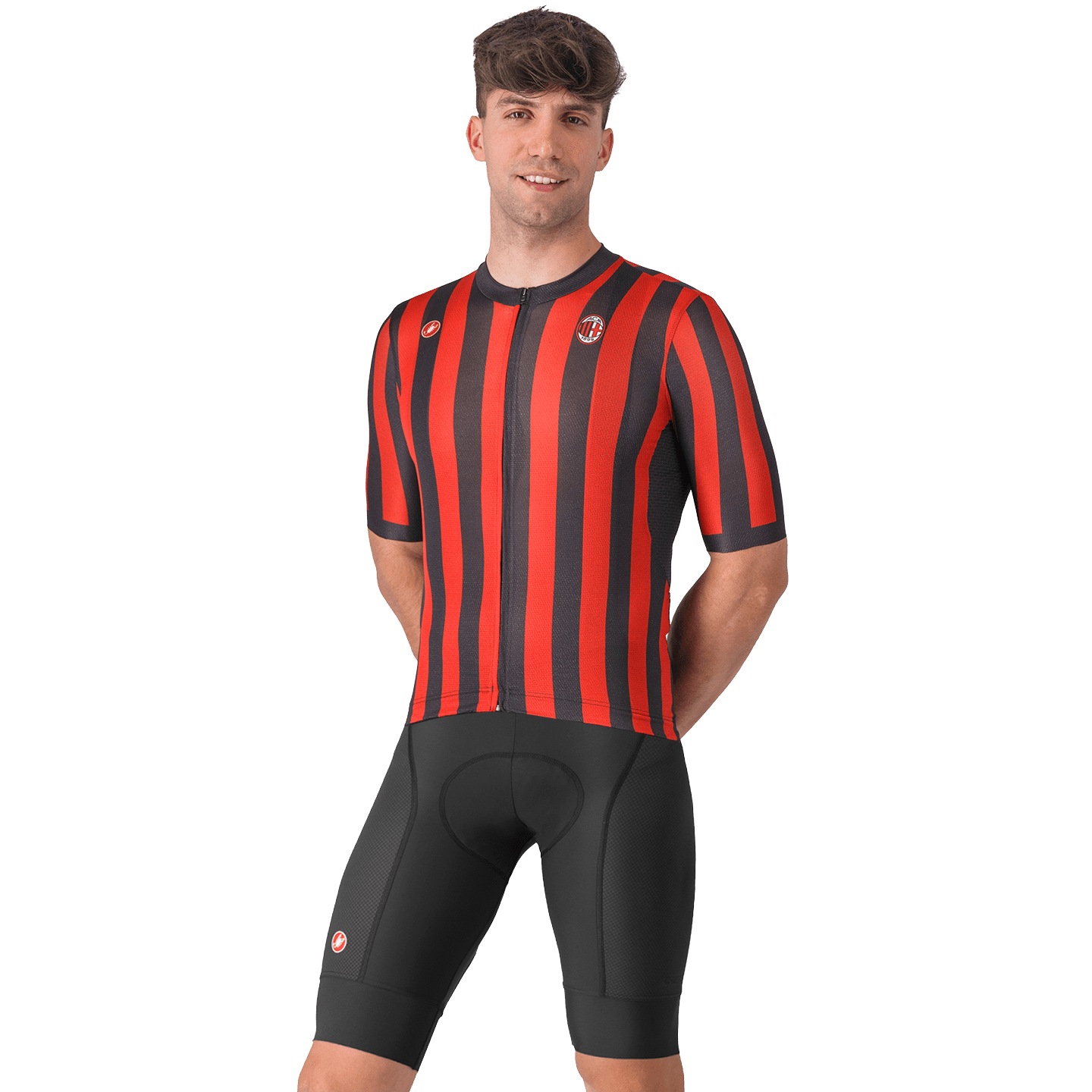 Set (Radtrikot + Radhose) CASTELLI Competizione 3 AC Milan Set (2 Teile), für