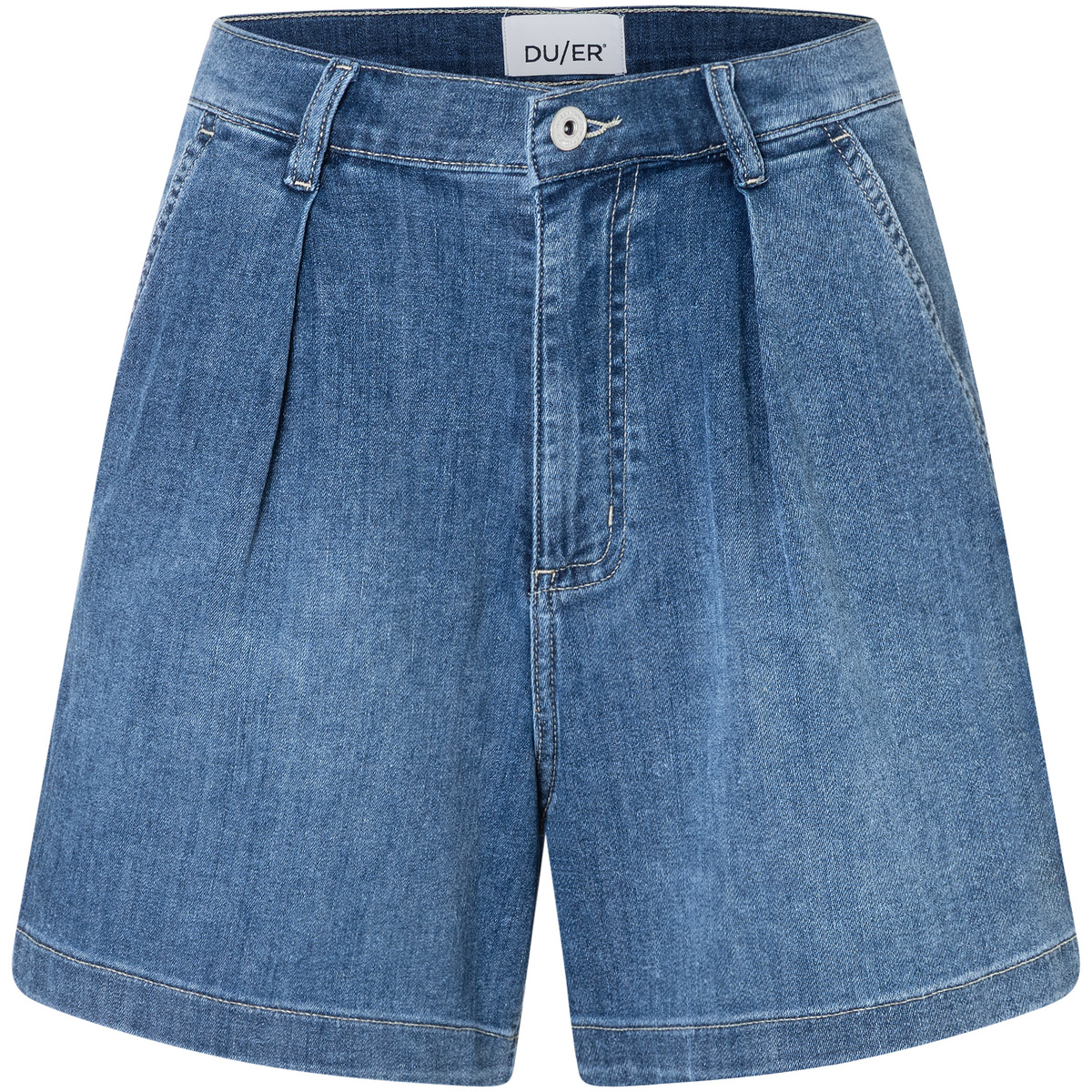 Duer Damen Performance Denim Lite Pleated Shorts