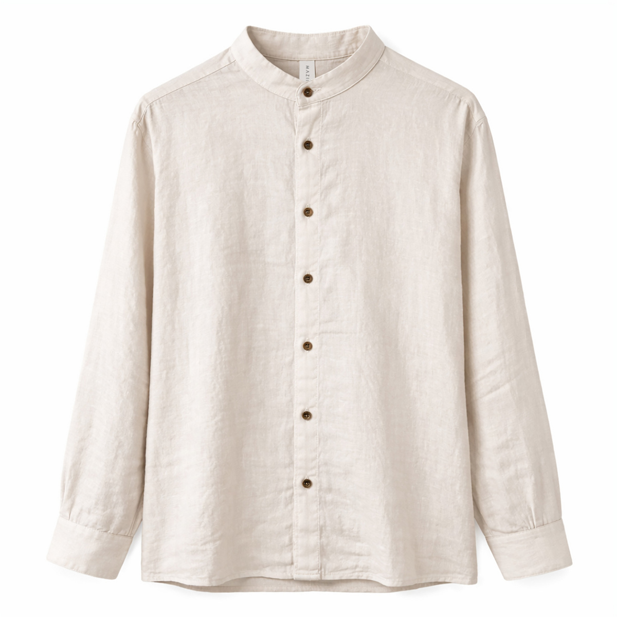 Mazine Herren Stand Collar Linen Hemd