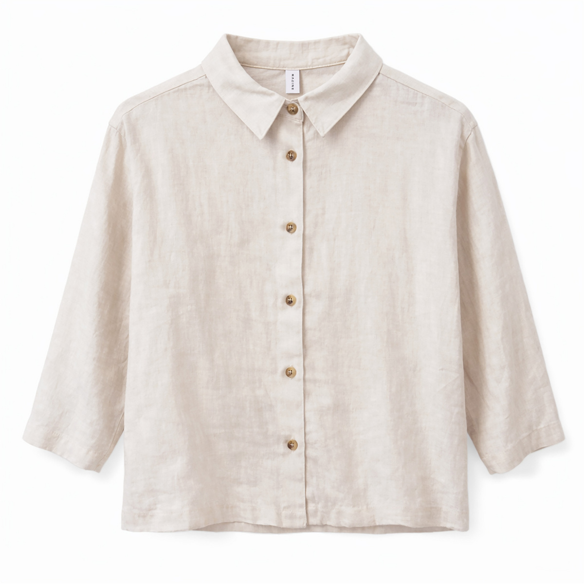 Mazine Damen 3/4 Sleeve Linen Bluse