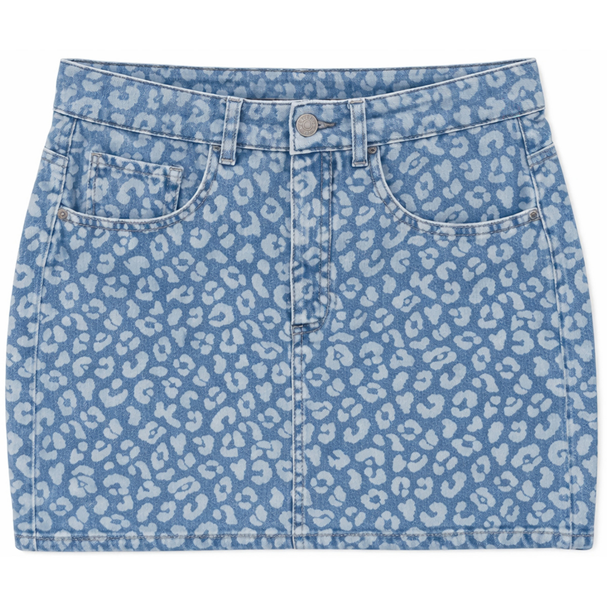 Mazine Damen Printed Denim Mini Rock