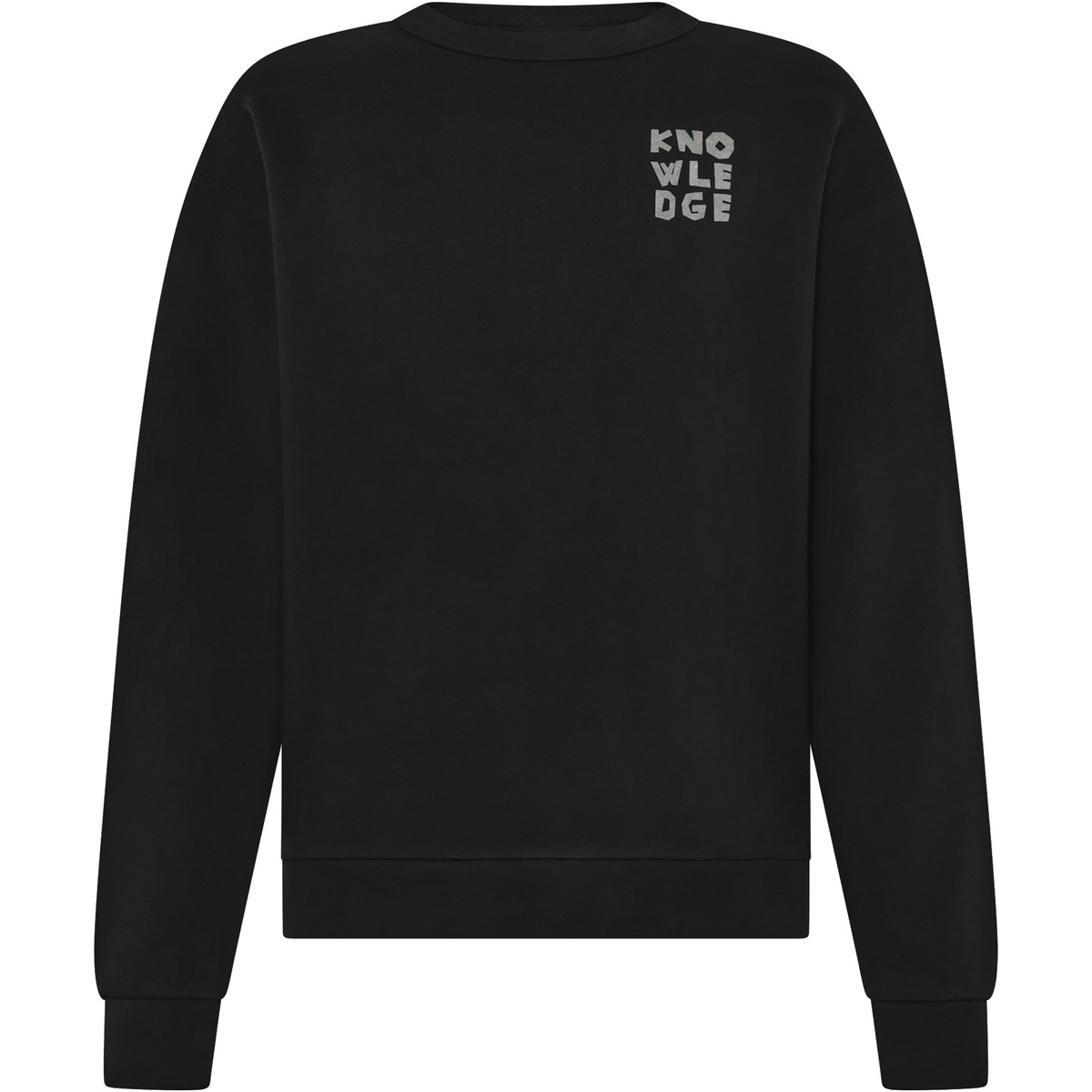 KnowledgeCotton Apparel Herren Flock Print Crew Neck Pullover