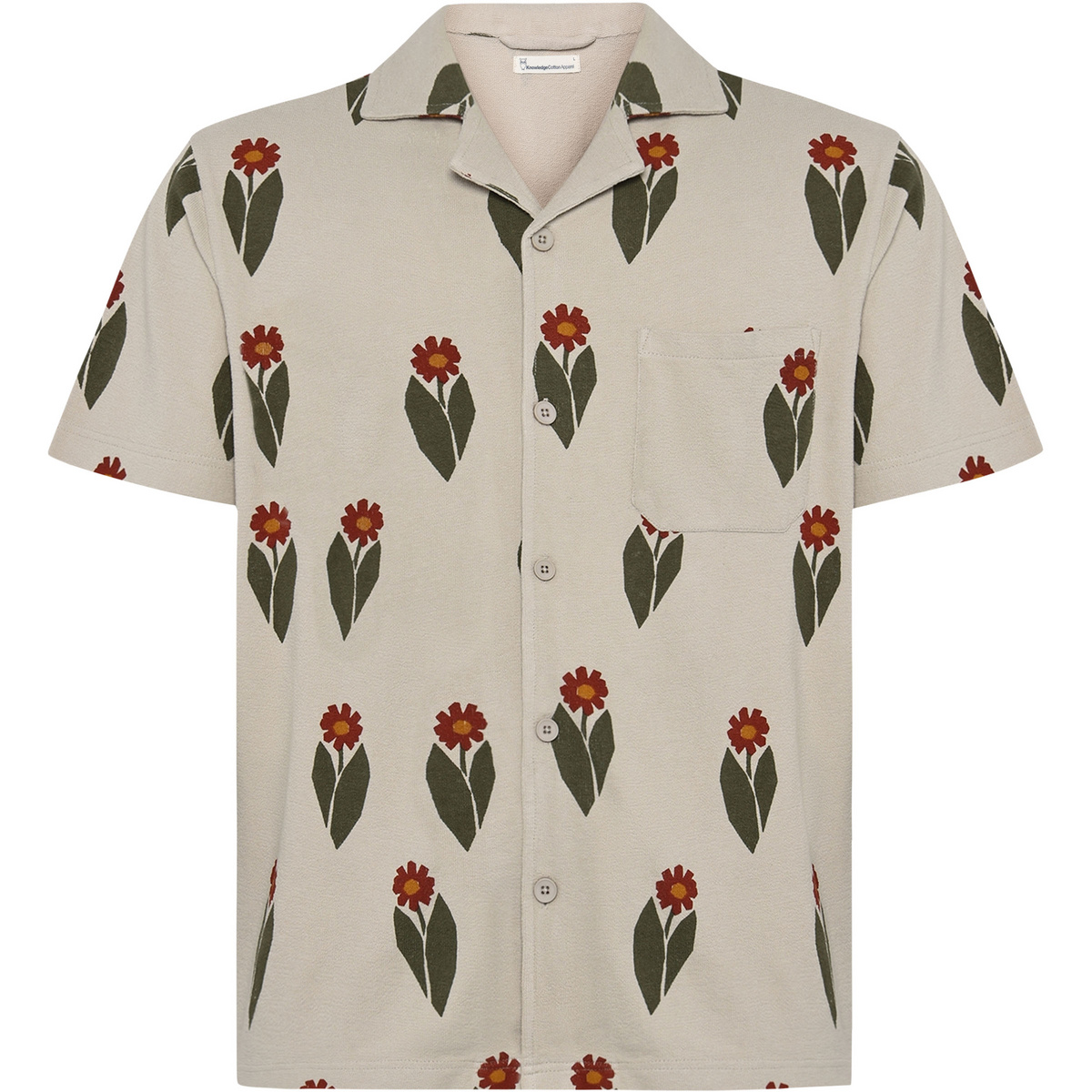 KnowledgeCotton Apparel Herren Flower Bouclé Hemd