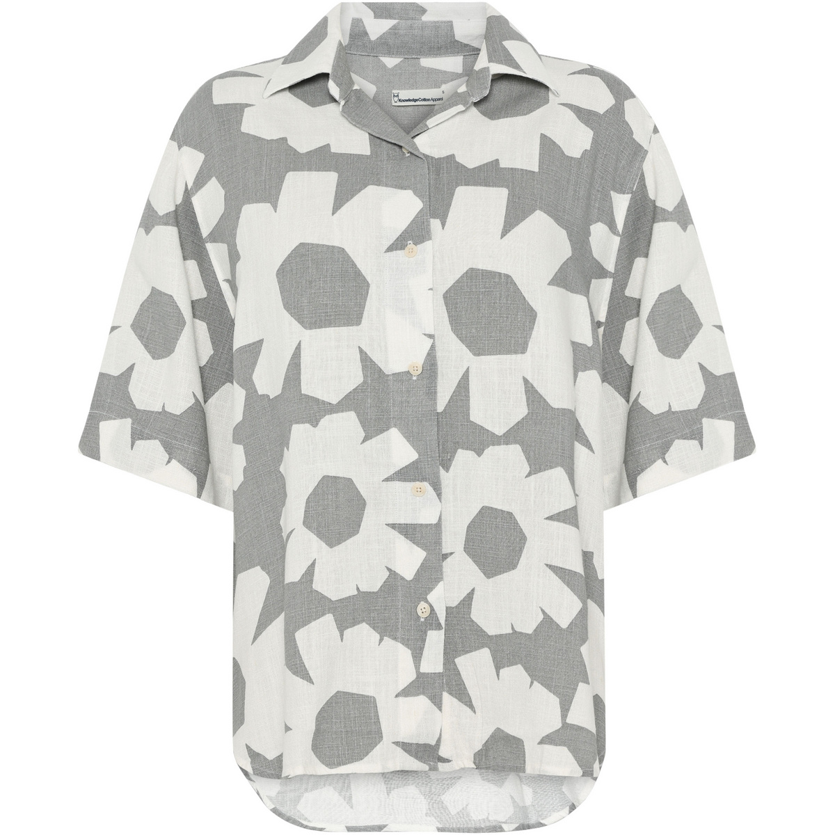 KnowledgeCotton Apparel Damen Linen-Mix Printed Bluse