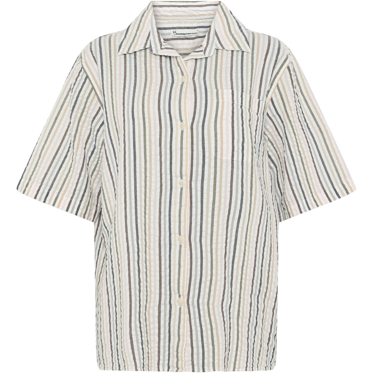 KnowledgeCotton Apparel Damen Seersucker Stripe Bluse