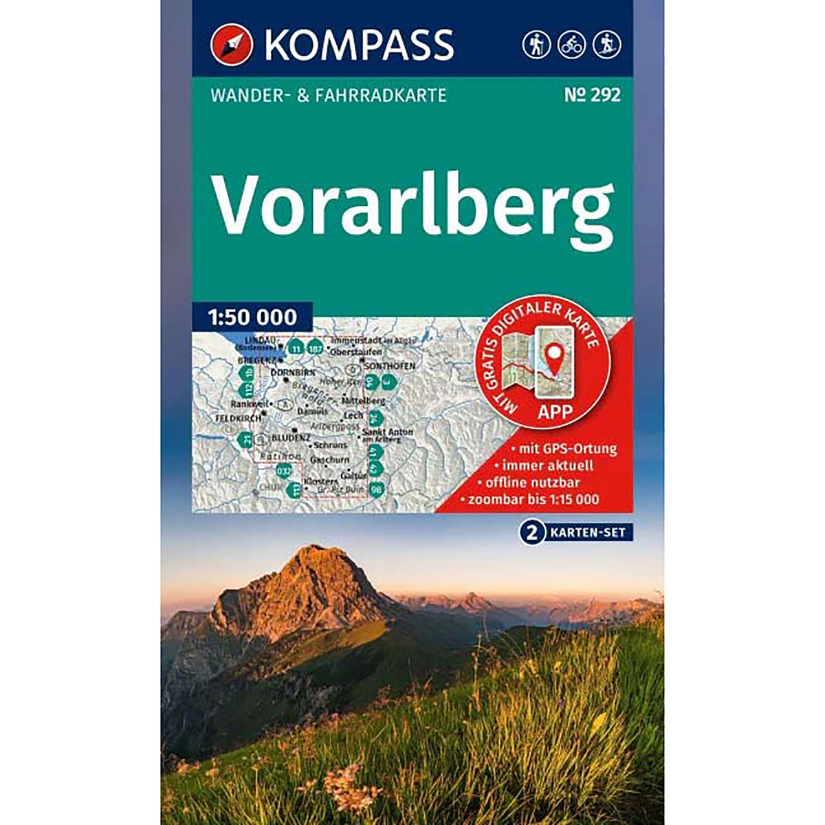 Kompass Verlag WK 292 Vorarlberg Kartenset