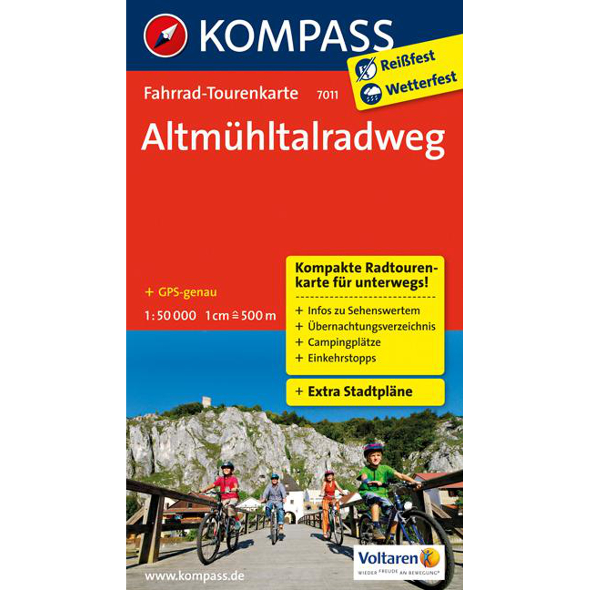 Kompass Verlag Altmühltalradweg 7011 Fahrrad-Tourenkarte