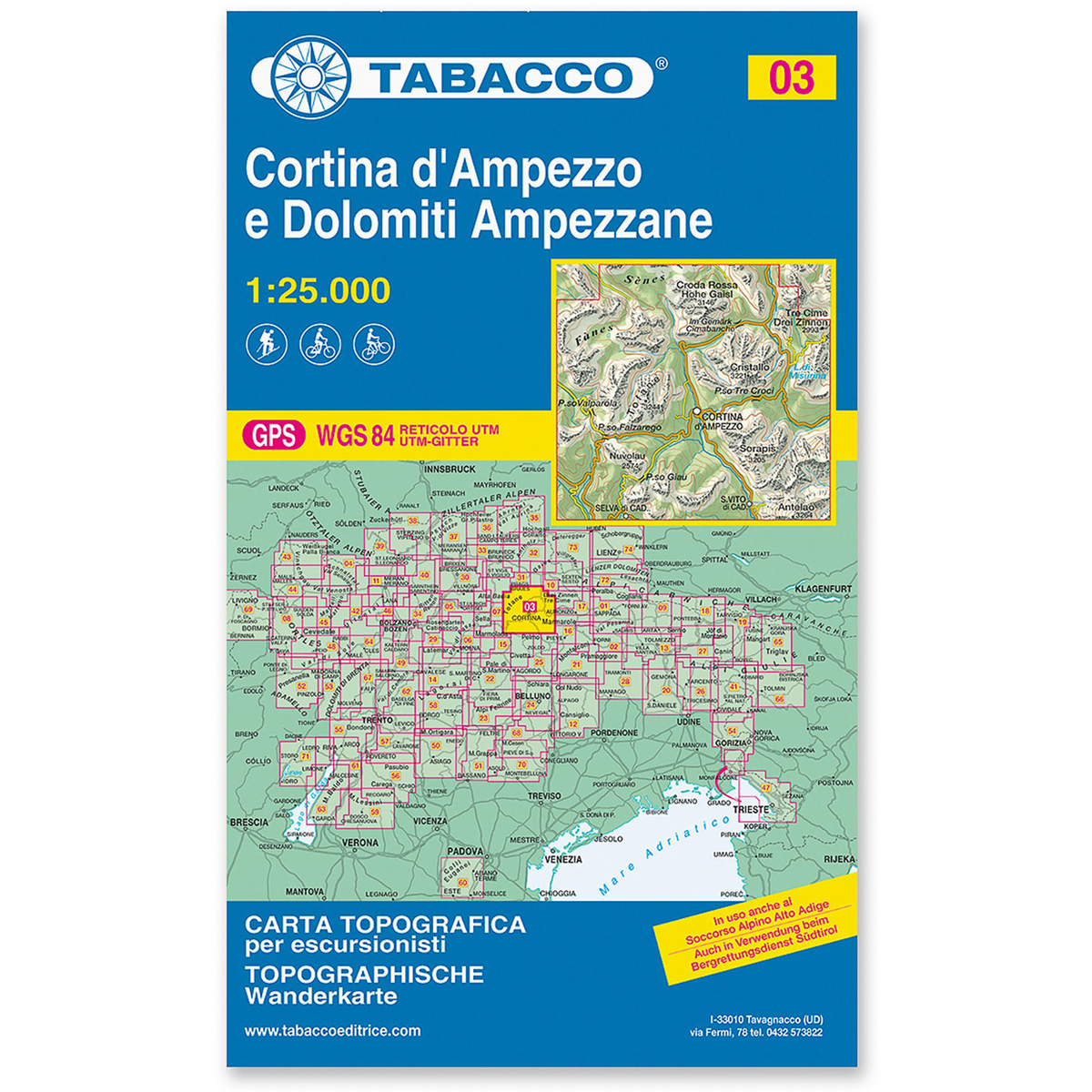 Tabacco Cortina d'Ampezzo 03 Wanderkarte