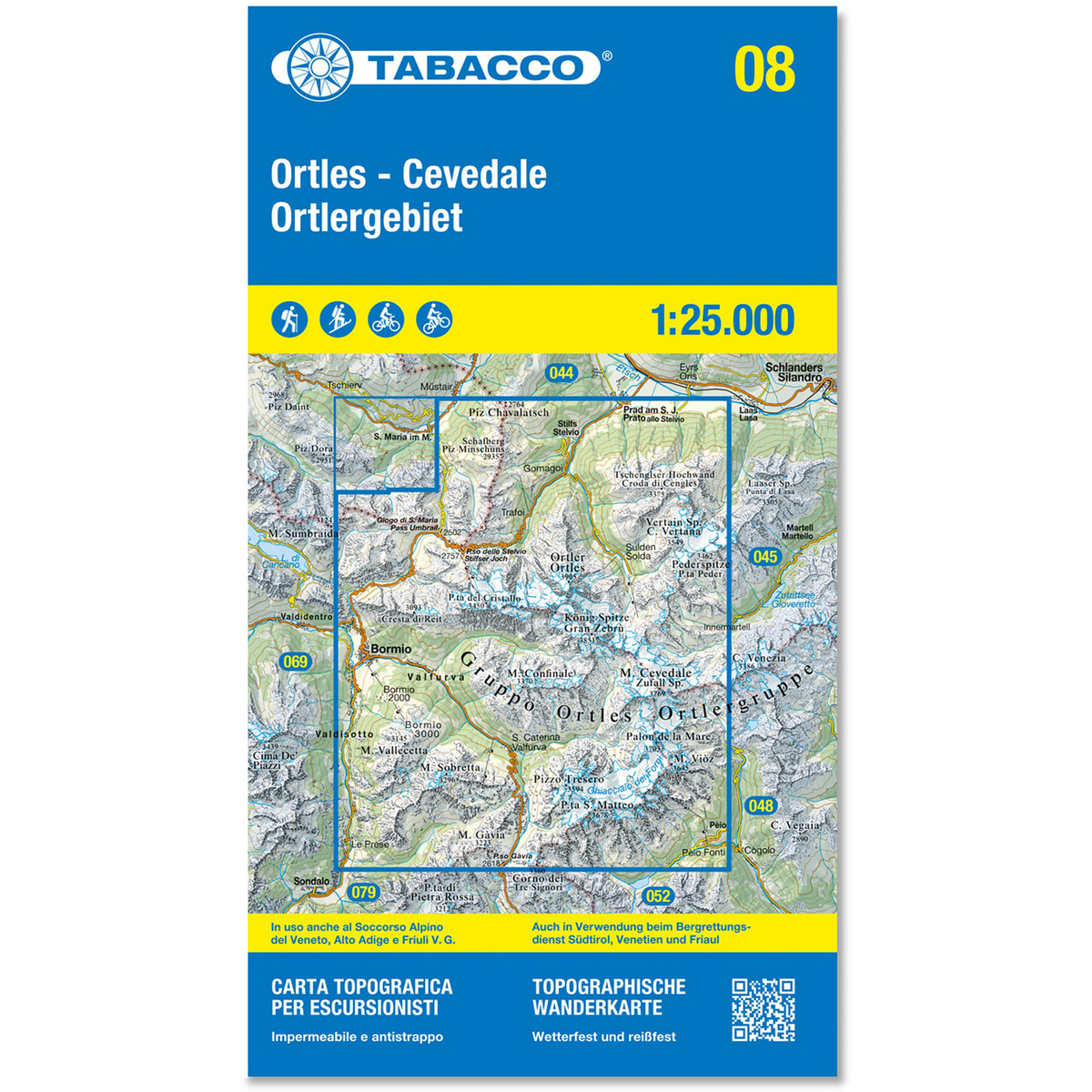 Tabacco Ortlergebiet - Cevedale 08 Wanderkarte