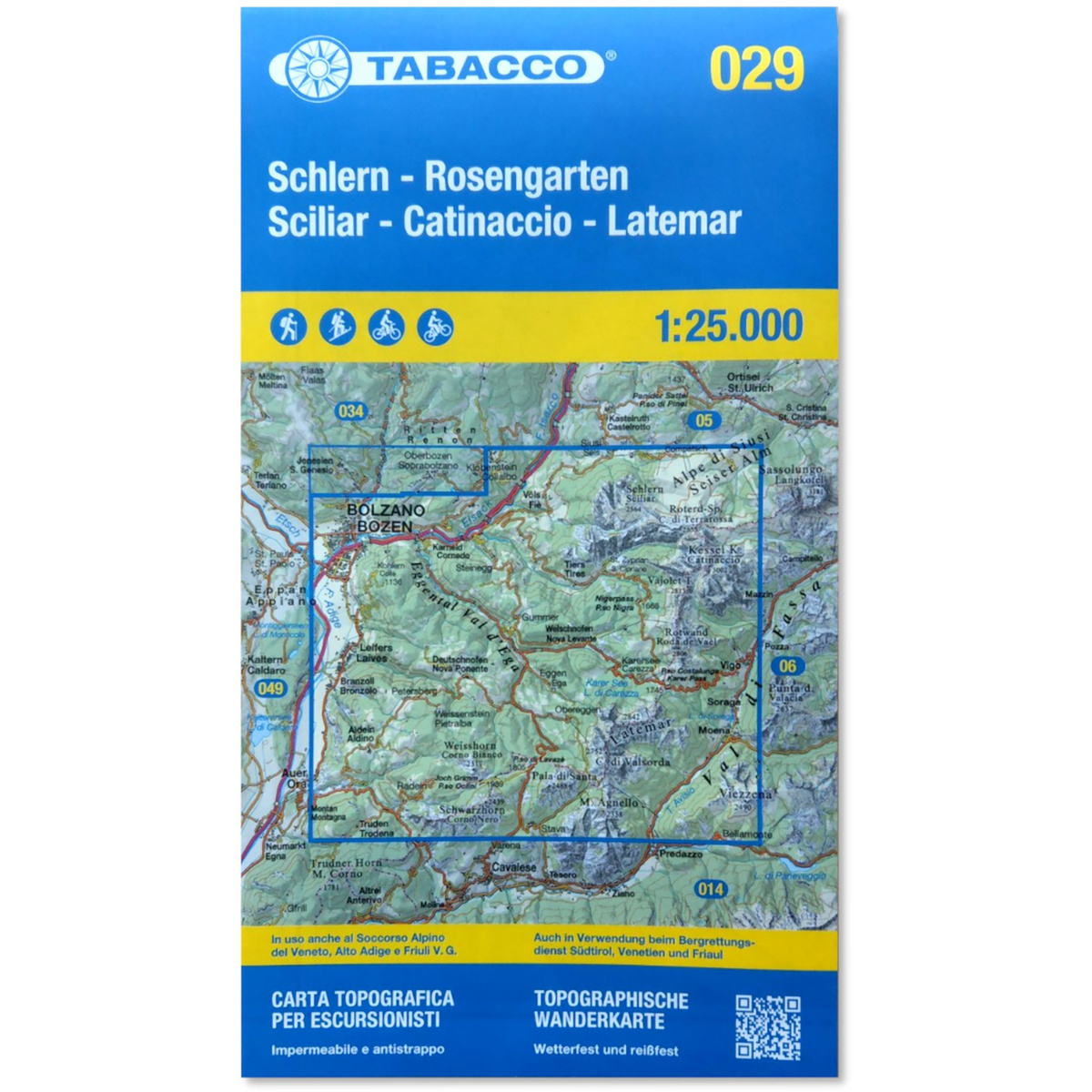 Tabacco Schlern - Rosengarten - Regglberg 029 Wanderkarte