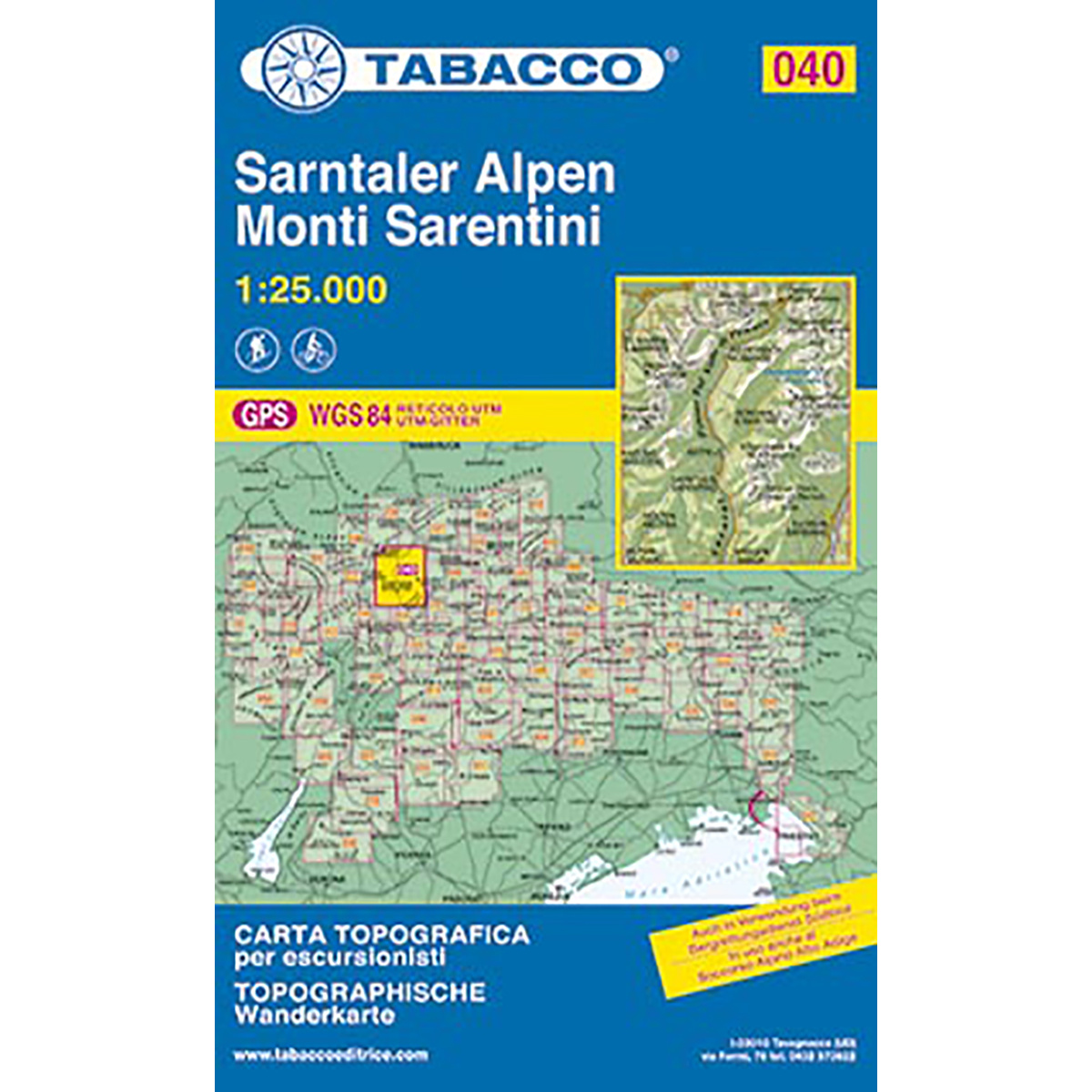 Tabacco Sarntaler Alpen 040 Wanderkarte
