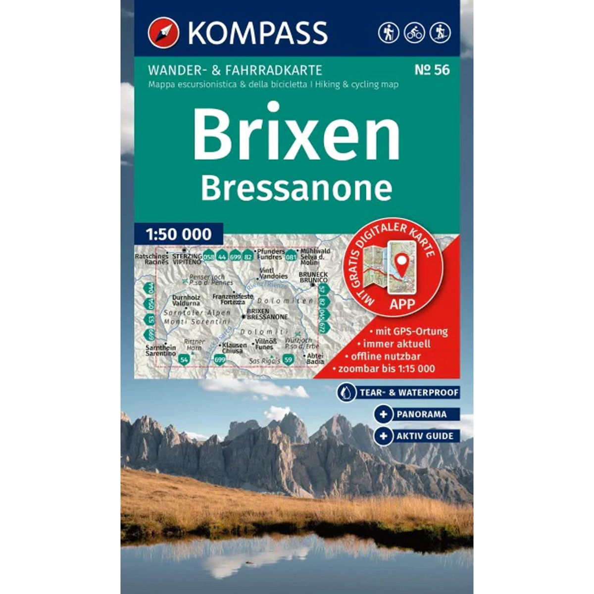 Kompass Verlag WK 56 Brixen - Bressanone