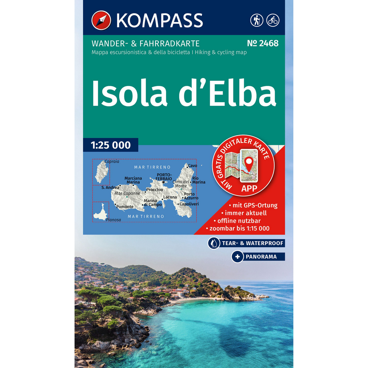 Kompass Verlag WK 2468 Isola d'Elba