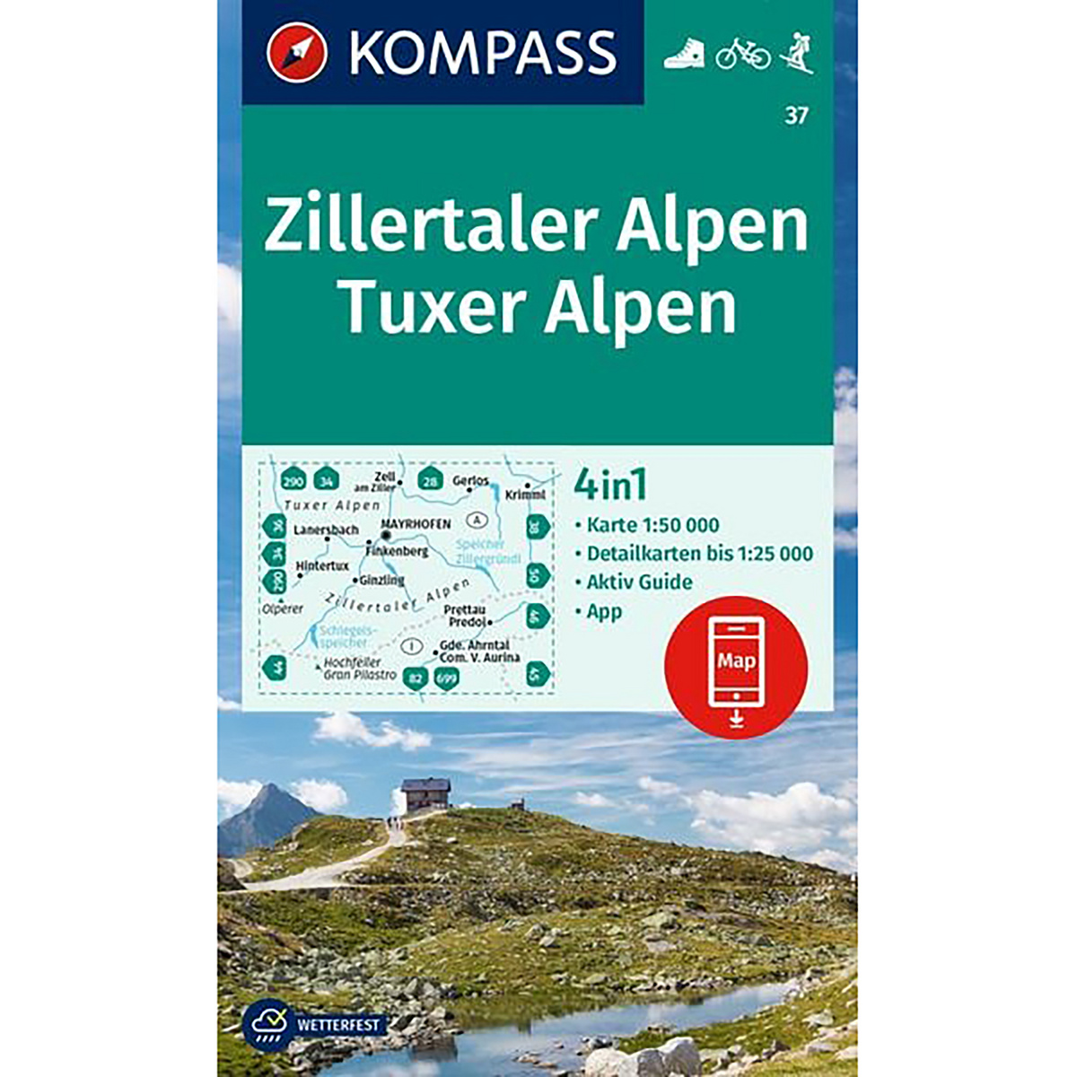 Kompass Verlag WK 37 Zillertaler Alpen - Tuxer Alpen