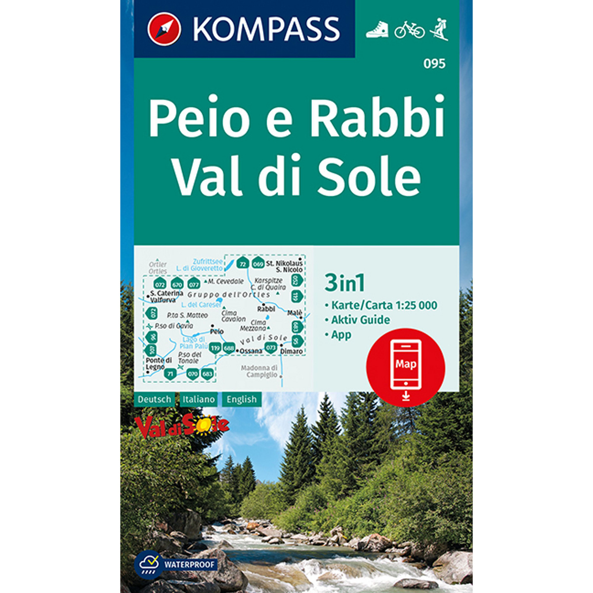 Kompass Verlag WK 095 Peio e Rabbi, Val di Sol
