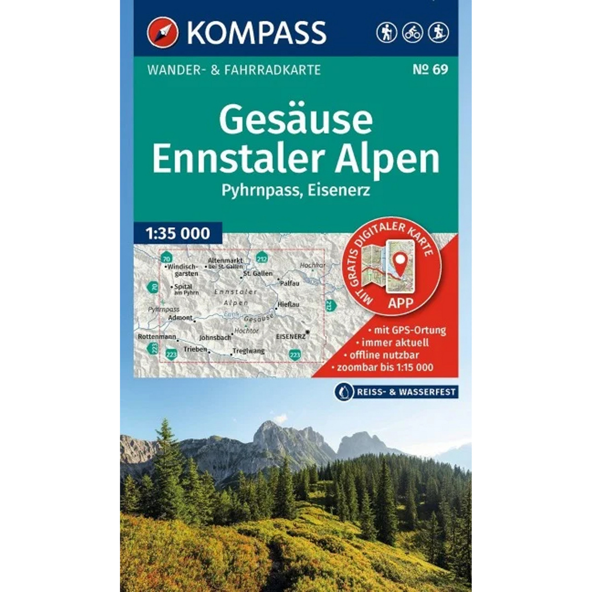 Kompass Verlag WK 69 Gesäuse-Ennstaler Alpen