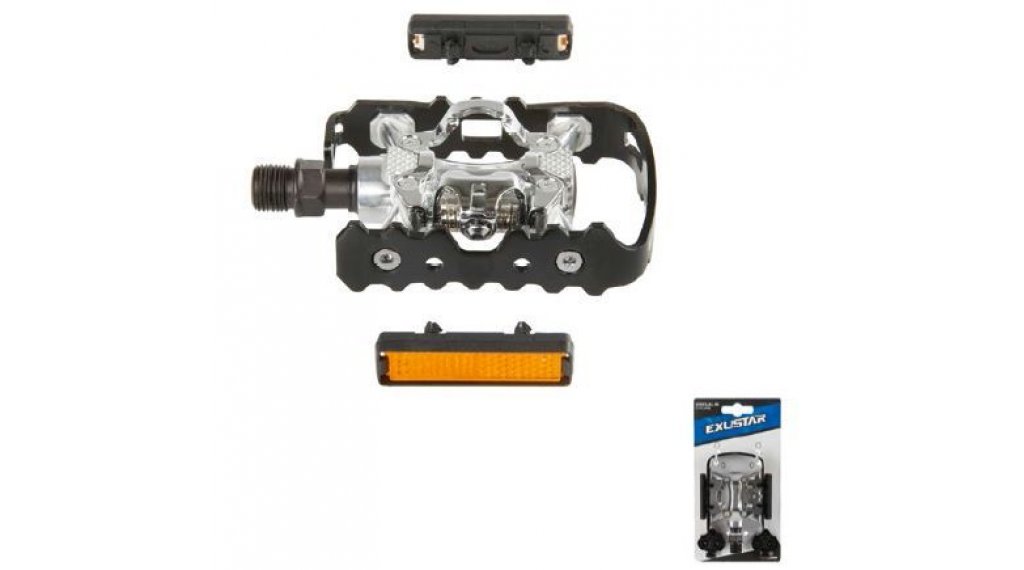 Exustar E-PM-818-03 MTB-Pedale Cro-MO-Achse schwarz-silber