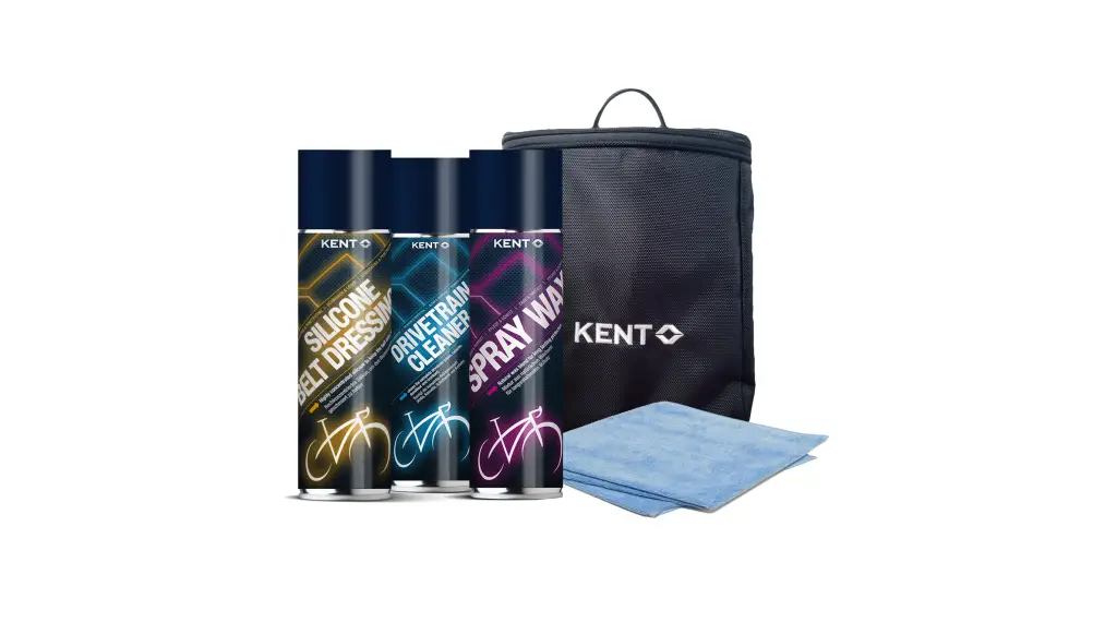 KENT Carepack 4 mit Silicone Belt Dressing,Microfasertuch, Drivetrain Cleaner, Spray Wax, KENT Tasche