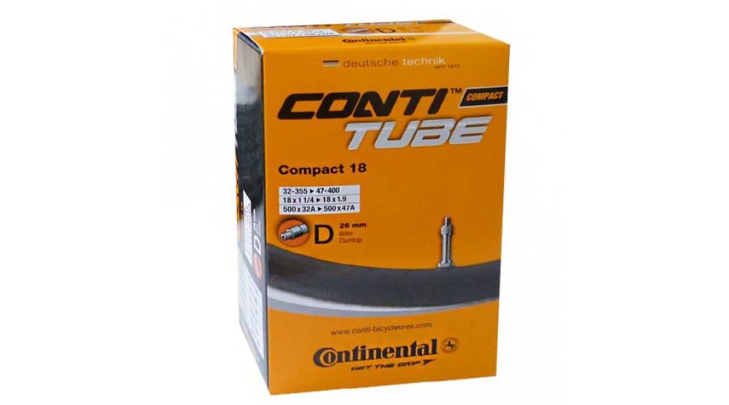 Continental Compact Schlauch für 18" D26 - 32-355 / 47-400 Dunlopventil 26mm (4er-Pack)