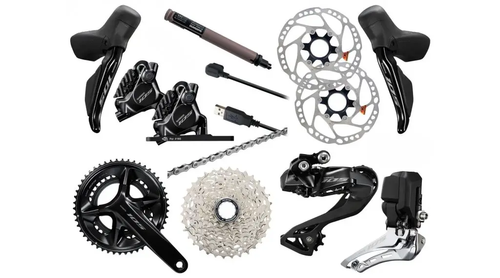 Shimano 105 Di2 R7170 Gruppe 50/34 Zähne - 175mm 11-34 Zähne 160/160mm (BULK)