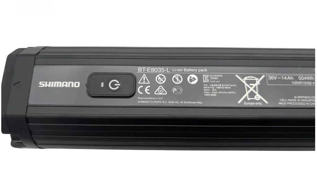 Shimano STEPS E-Bike Akku für Rahmenmontage (intern) - BT-E8035-L 504Wh schwarz