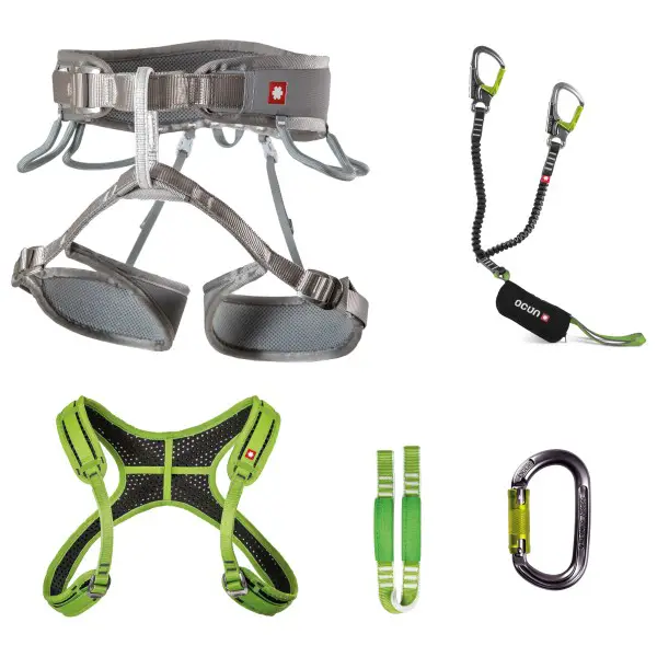 Ocun - Via Ferrata Twist+Chest Set - Kletterset Gr XS-M grau/grün