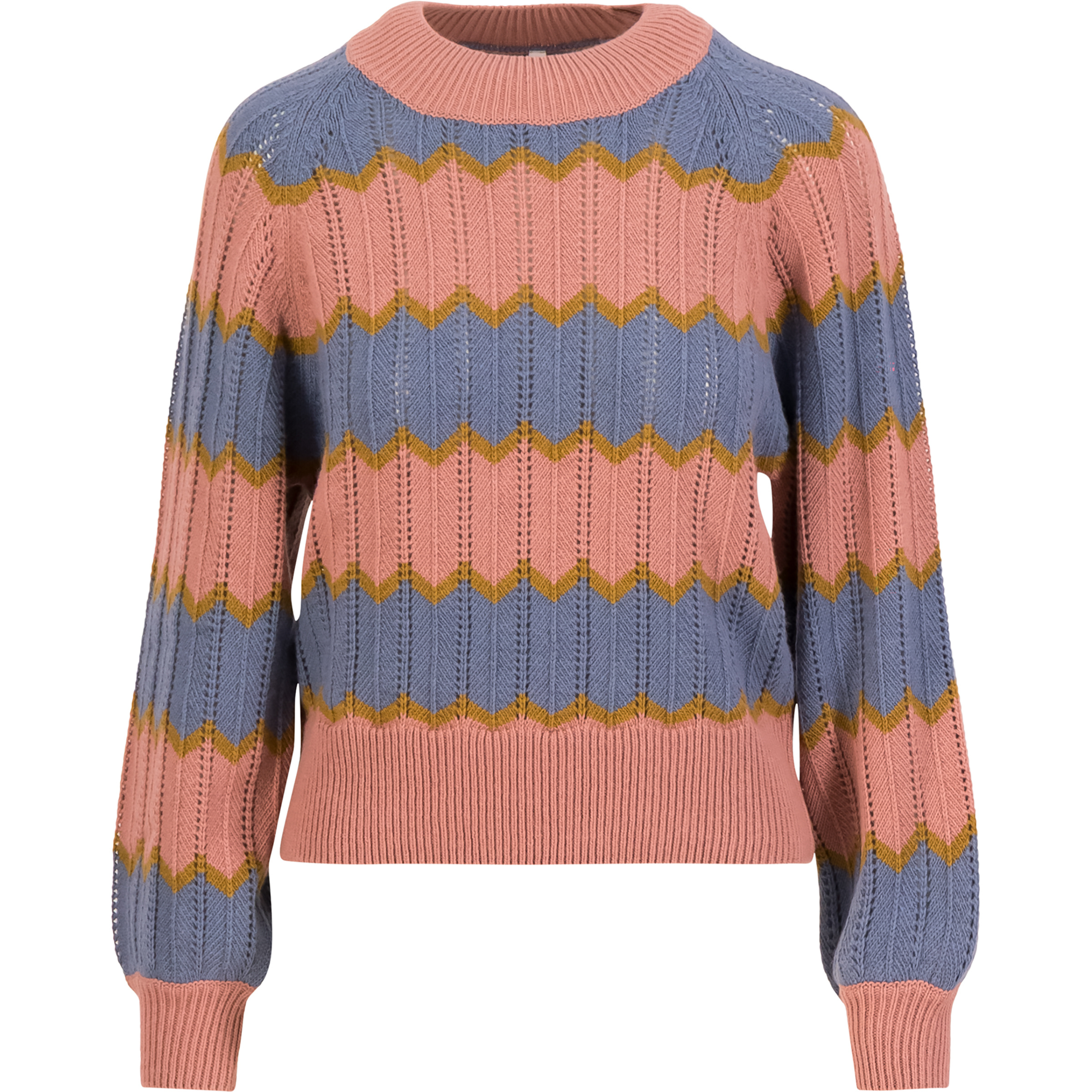 Blutsgeschwister Damen Cosy Zig Zag Pullover