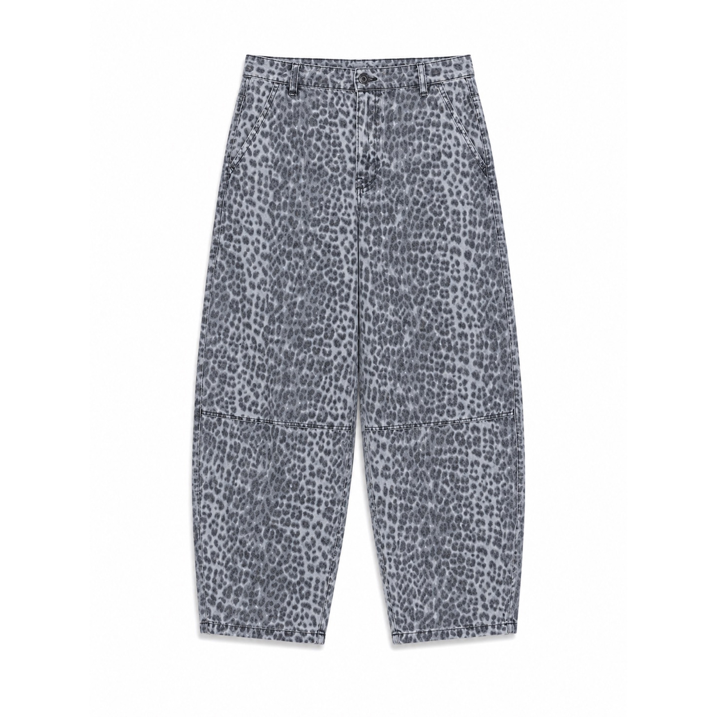 Mazine Damen Printed Barrel Leg Denim Jeans