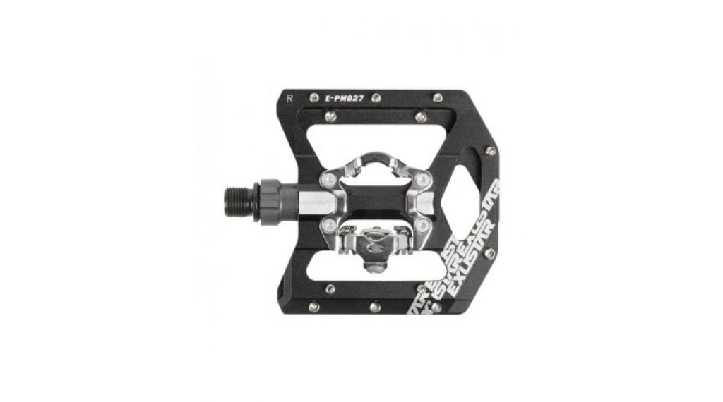 Exustar E-PM86 MTB-Pedale Cro-MO-Achse silber - Schwarz, 2-Loch SPD