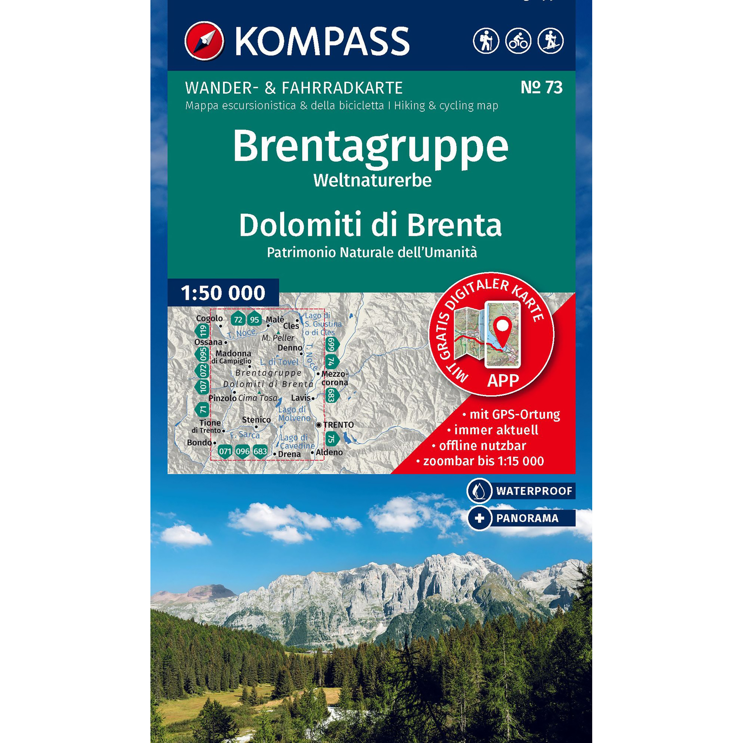 Kompass Verlag WK 73 Brentagruppe, Dolomiti di Brenta
