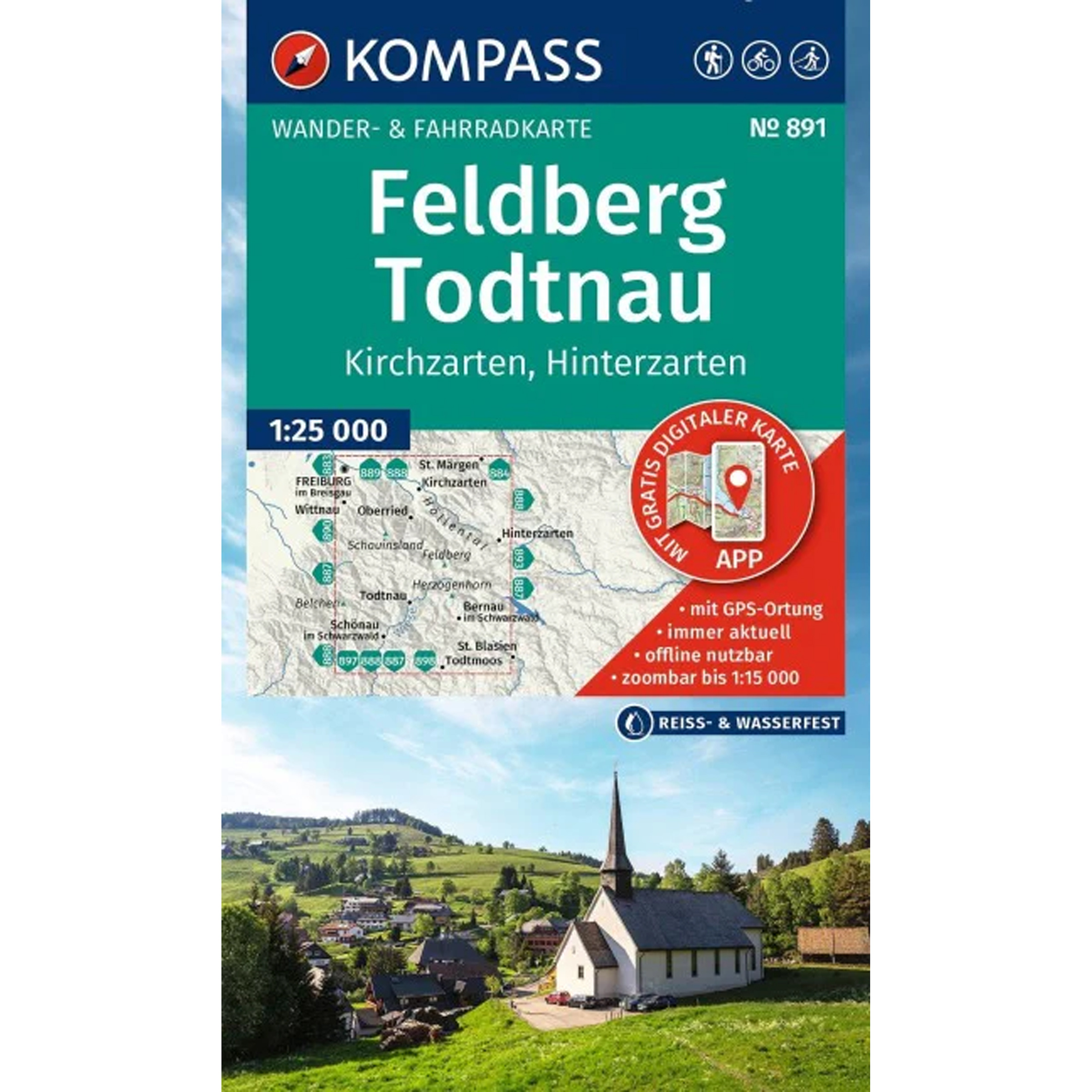 Kompass Verlag WK 891 Feldberg, Todtnau, Kirchzarten