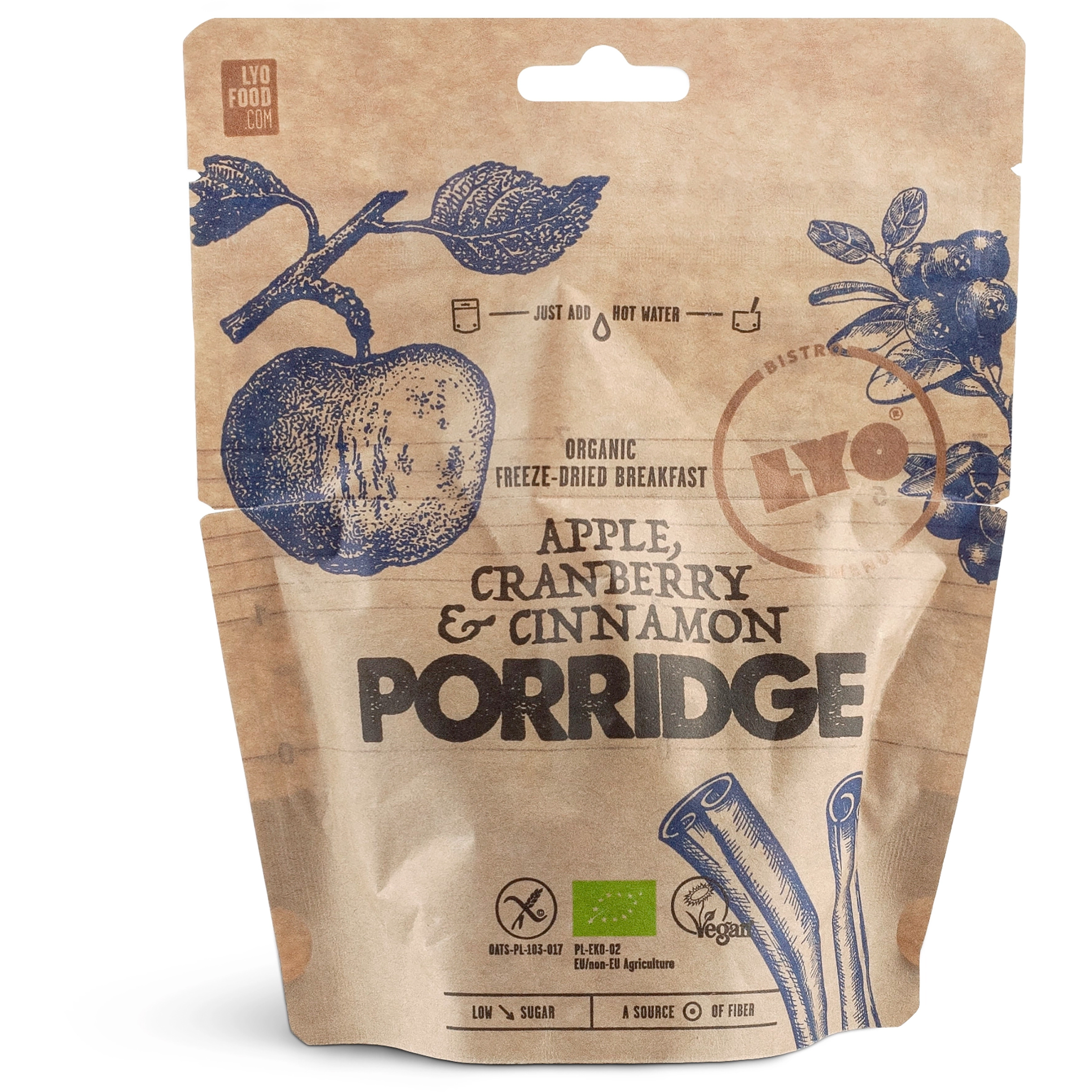 Lyofood Organic Apple, Cranberry and Cinnamon Porridge
