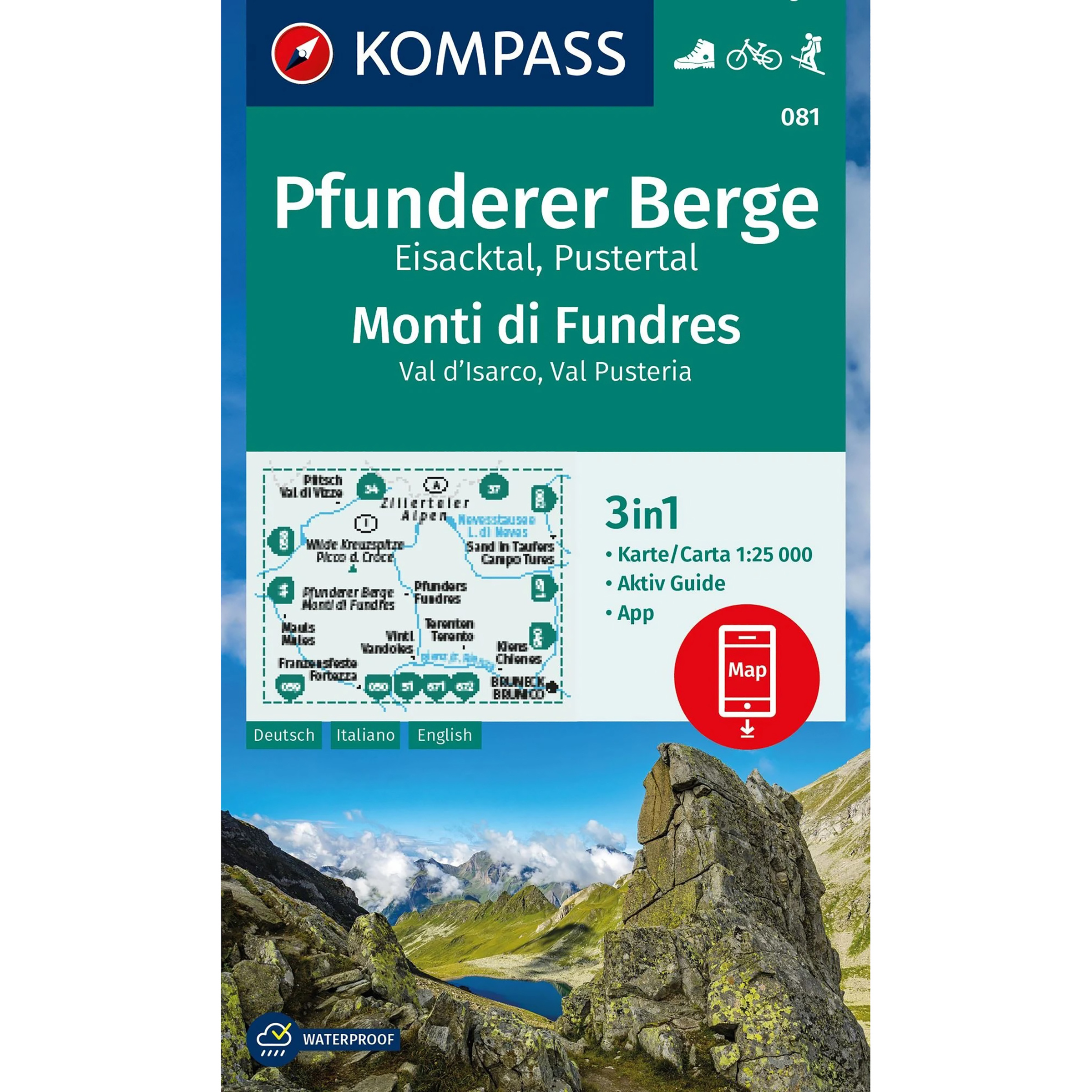 Kompass Verlag WK 081 Pfunderer Berge