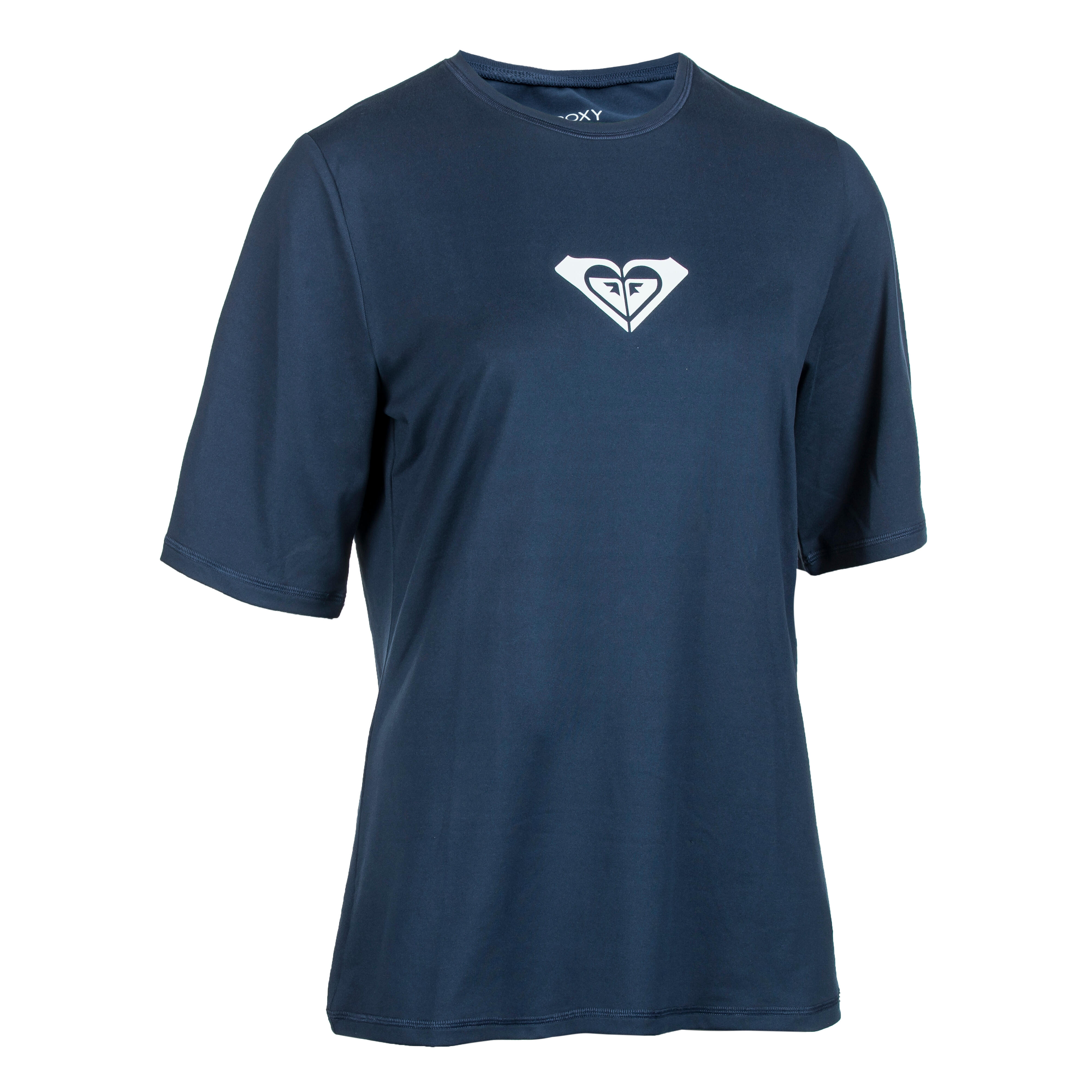 UV-Shirt kurzarm Damen Logo dunkelblau