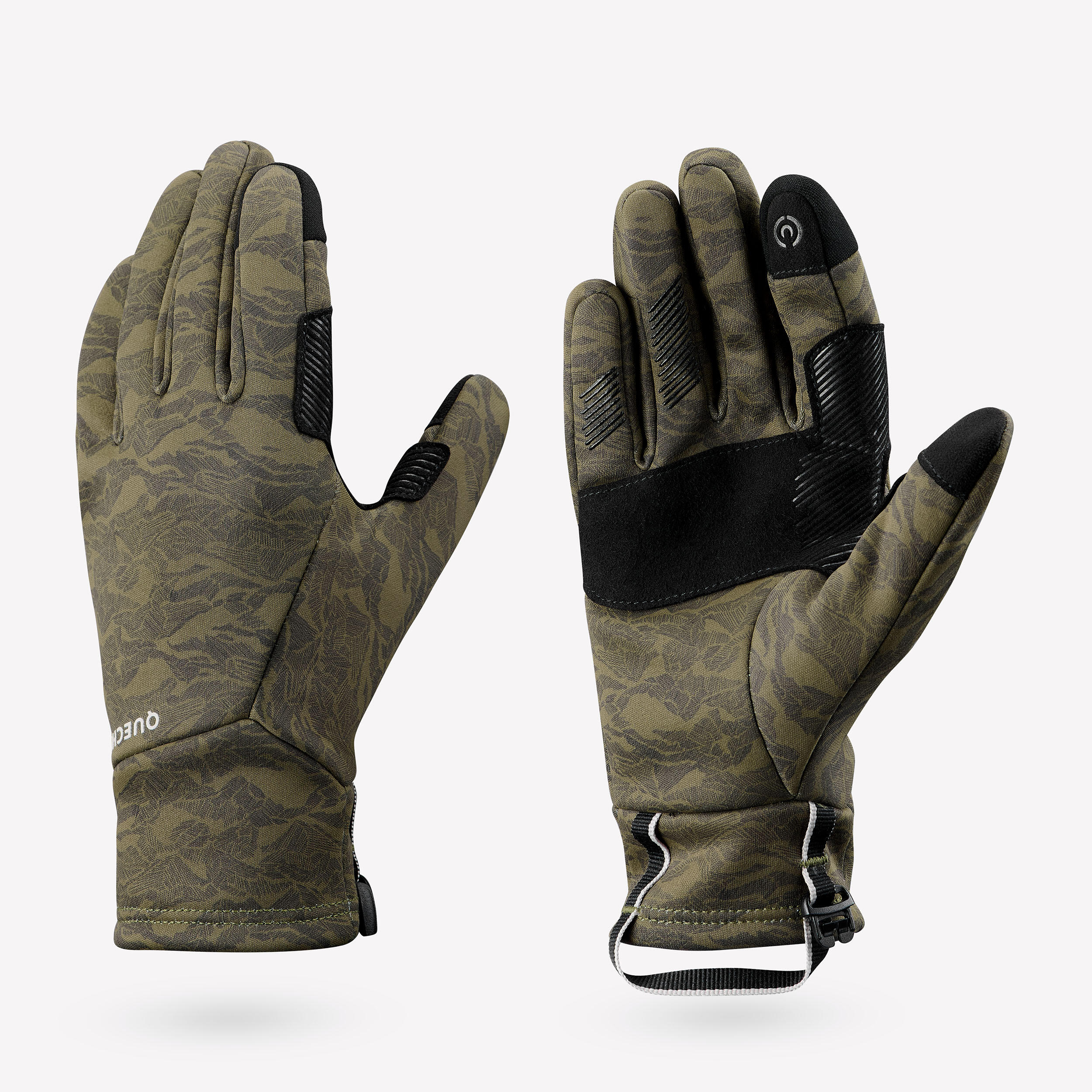 Handschuhe Kinder 6–14 Jahre taktil Stretchmaterial Wandern - Hike500 grün