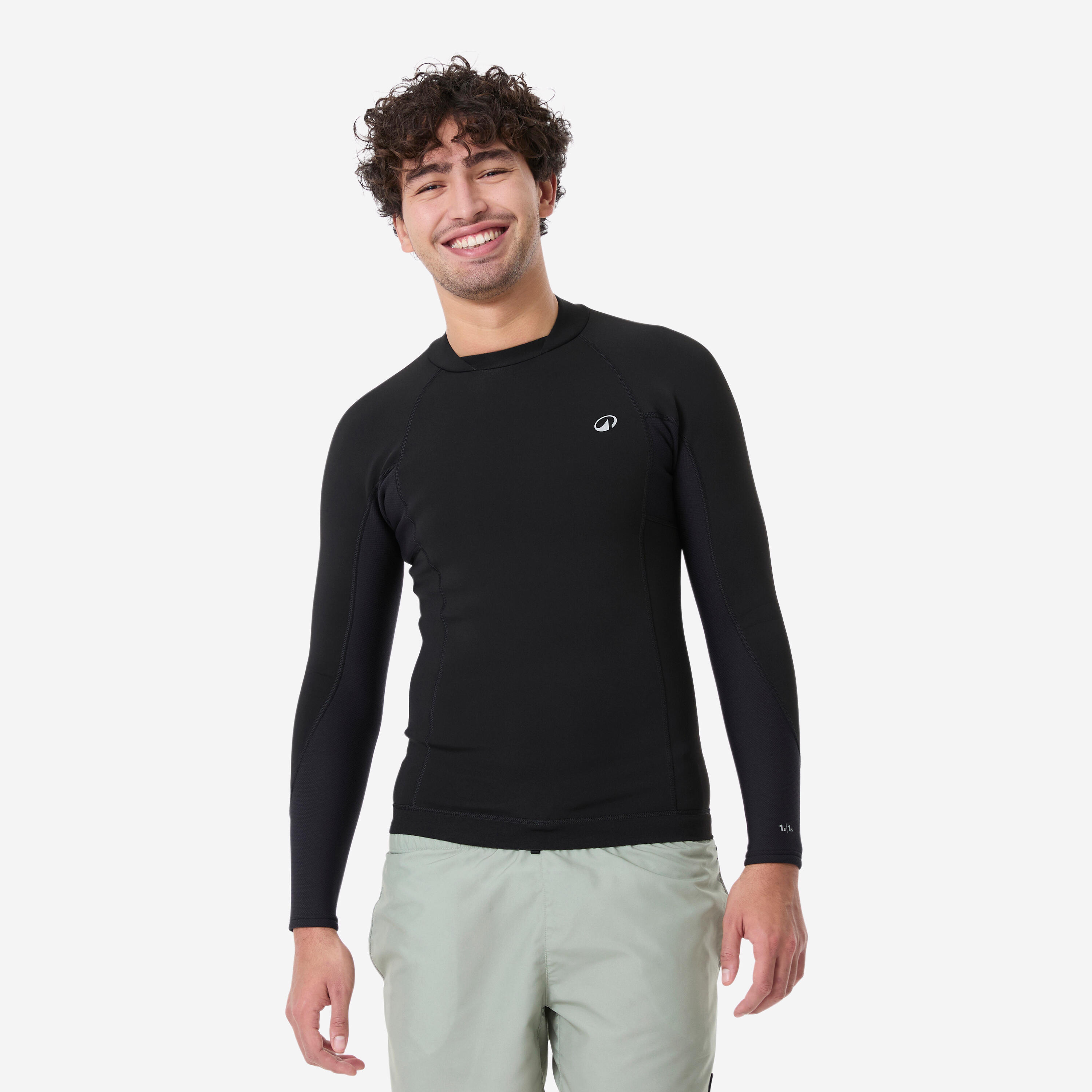 Neoprenshirt langarm Herren Naturkautschuk 1,5 mm - 900 schwarz