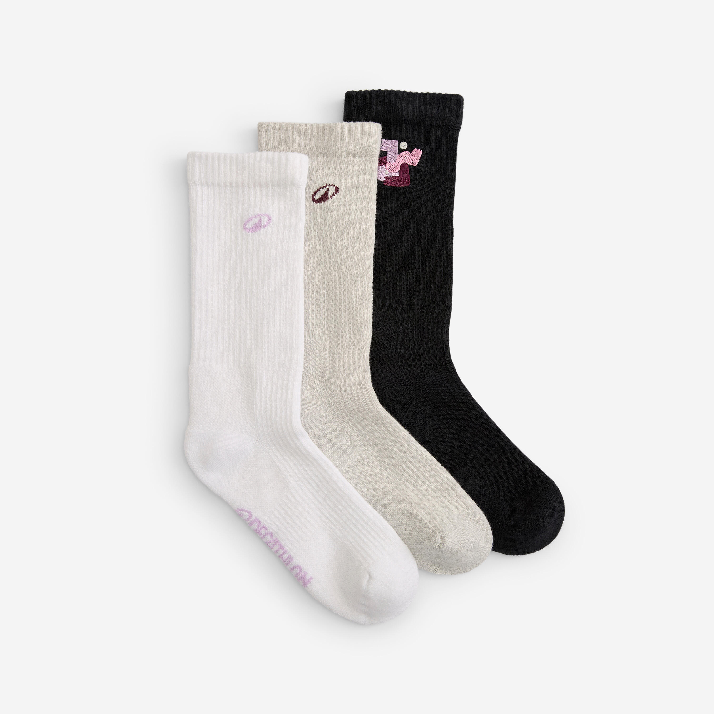 Sportsocken Mid 3er-Pack - Elementals schwarz/grau
